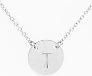 Nashelle Sterling Silver Initial Disc Necklace
