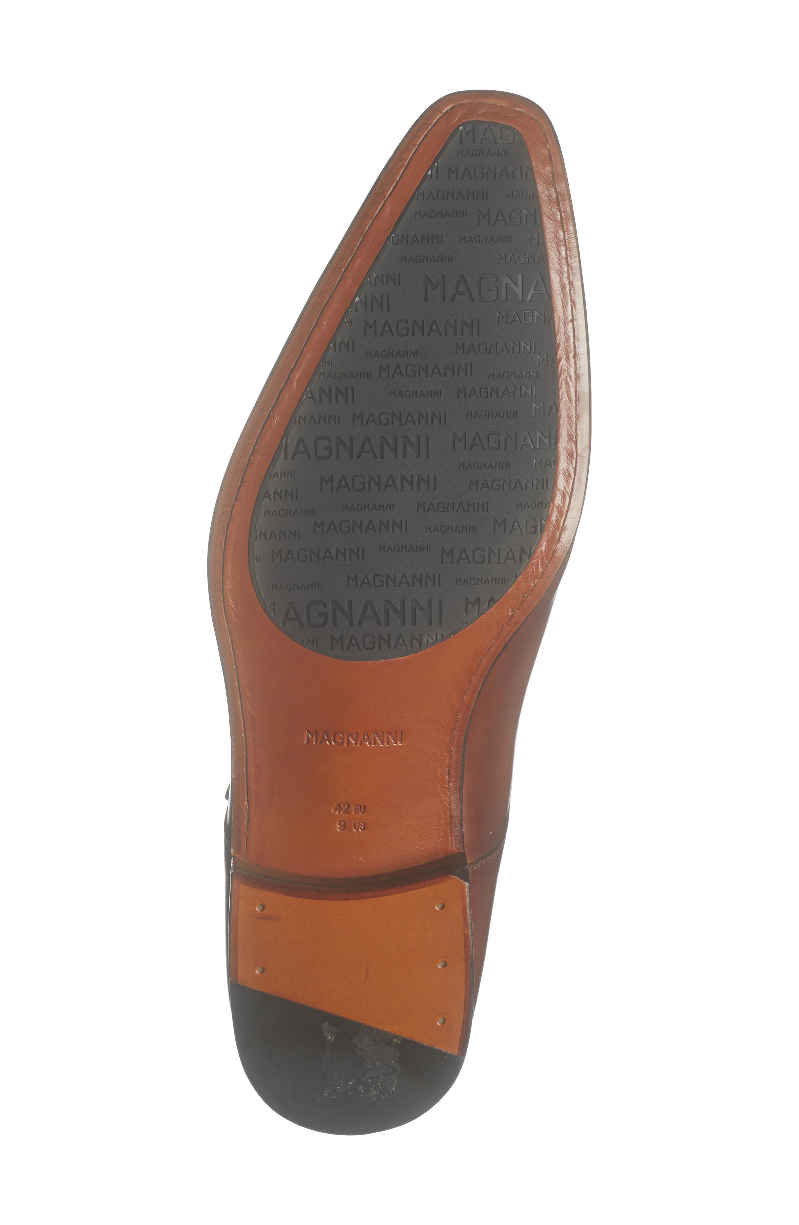 Cap Toe Monk Strap Shoe, Alternate, color, CUERO