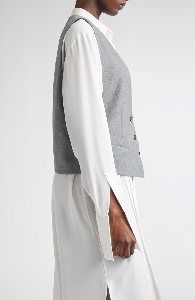 Michael Kors Collection Stretch Virgin Wool Vest, Alternate, color, Banker Melange