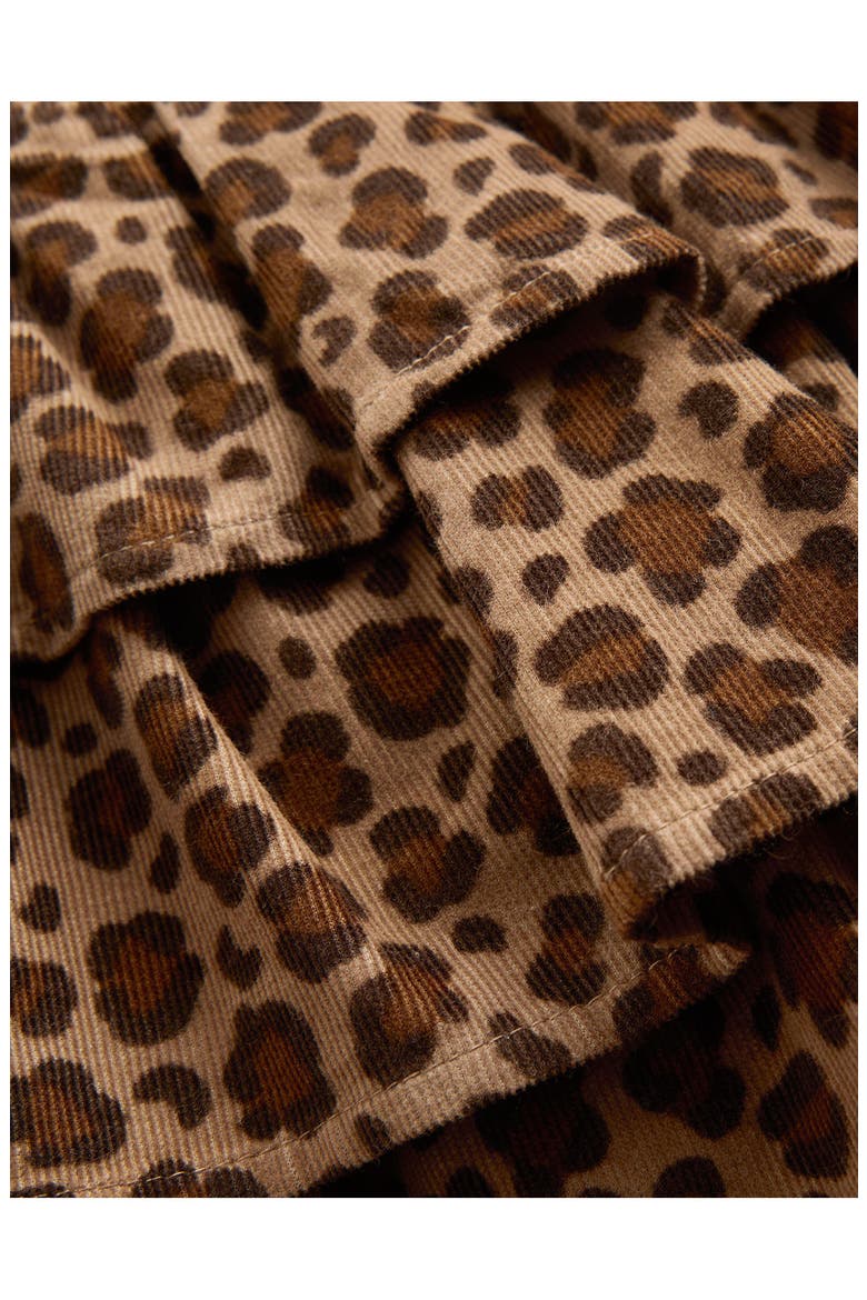Kids' Smocked Waist Ruffle Skirt, Alternate, color, BROWN LEOPARD CORD