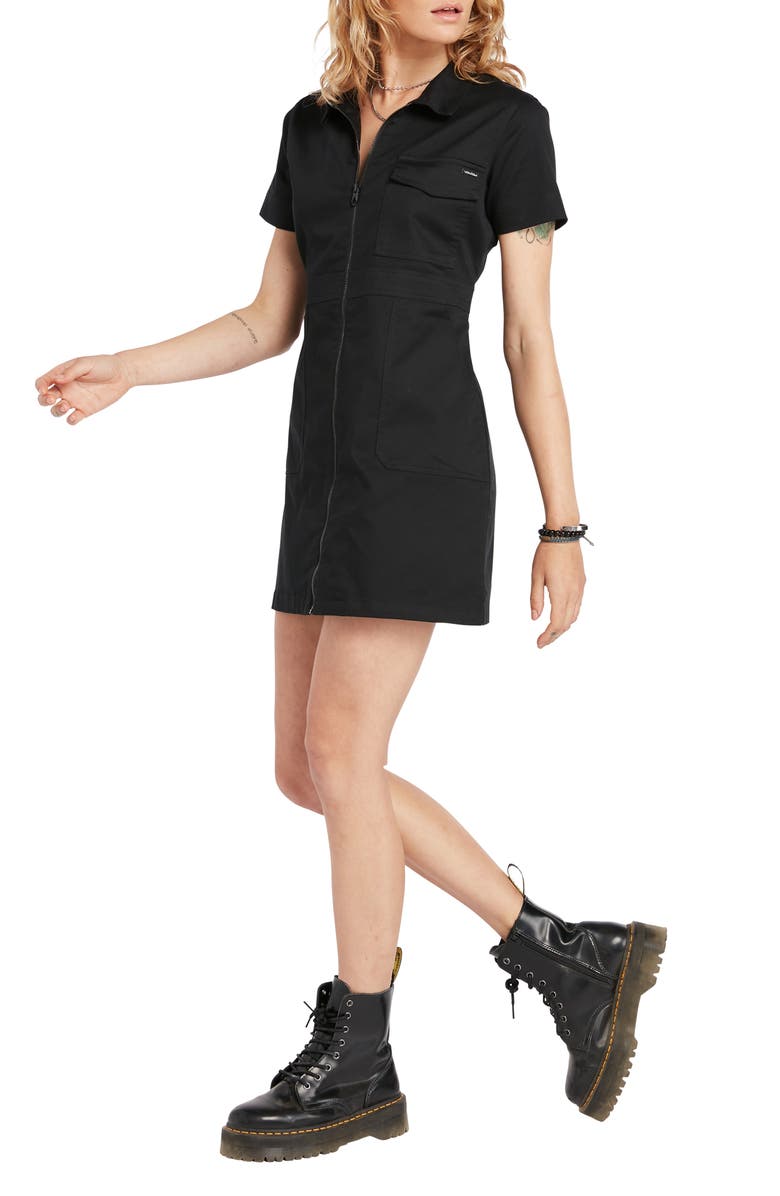 Volcom Frochickie Short Sleeve Minidress, Alternate, color,