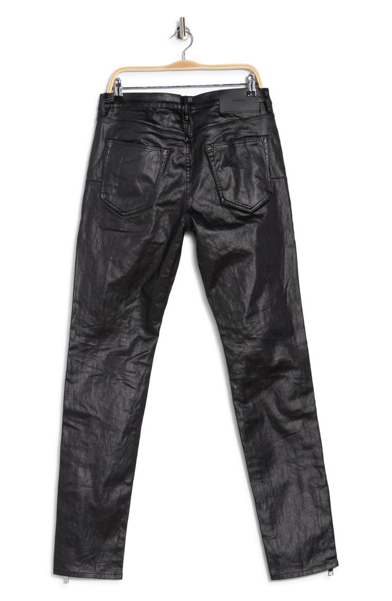 PURPLE BRAND Shiny Racer Coated Jeans, Alternate, color, Black