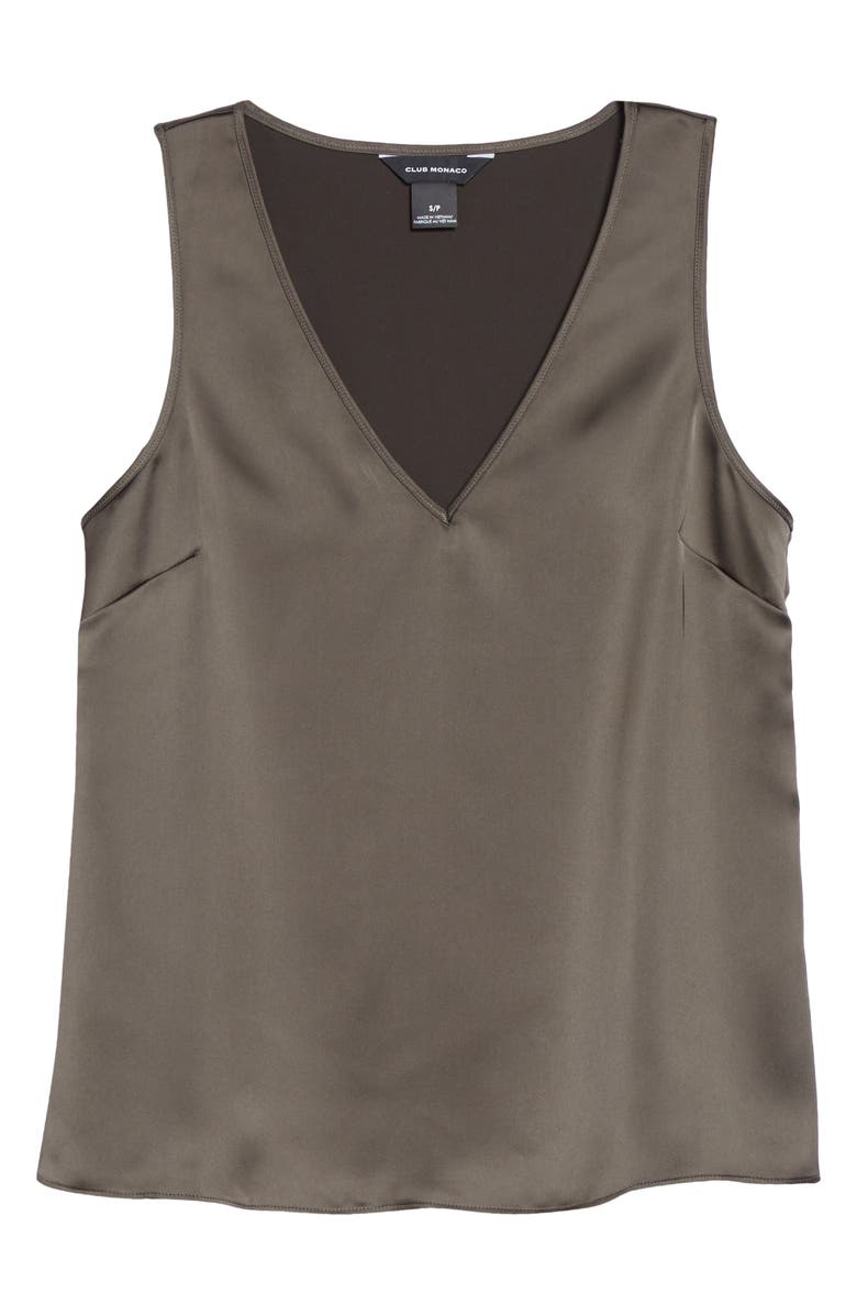 Club Monaco V-Neck Satin Tank, Alternate, color,