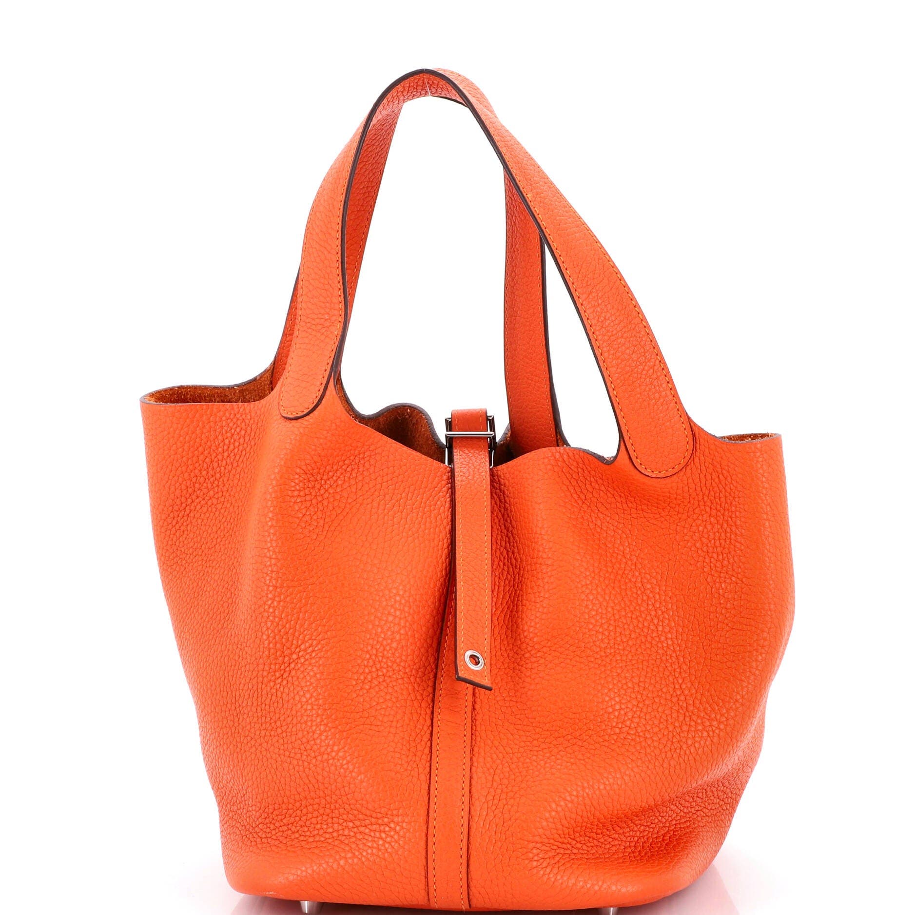 Pre-Owned Hermes Picotin Lock Bag Clemence MM, Main, color, Feu