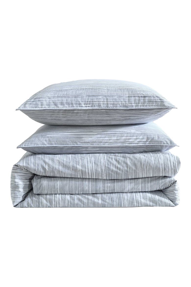 Wavy Stripe Washed Percale Comforter & Sham Set, Main, color, LIGHT BLUE