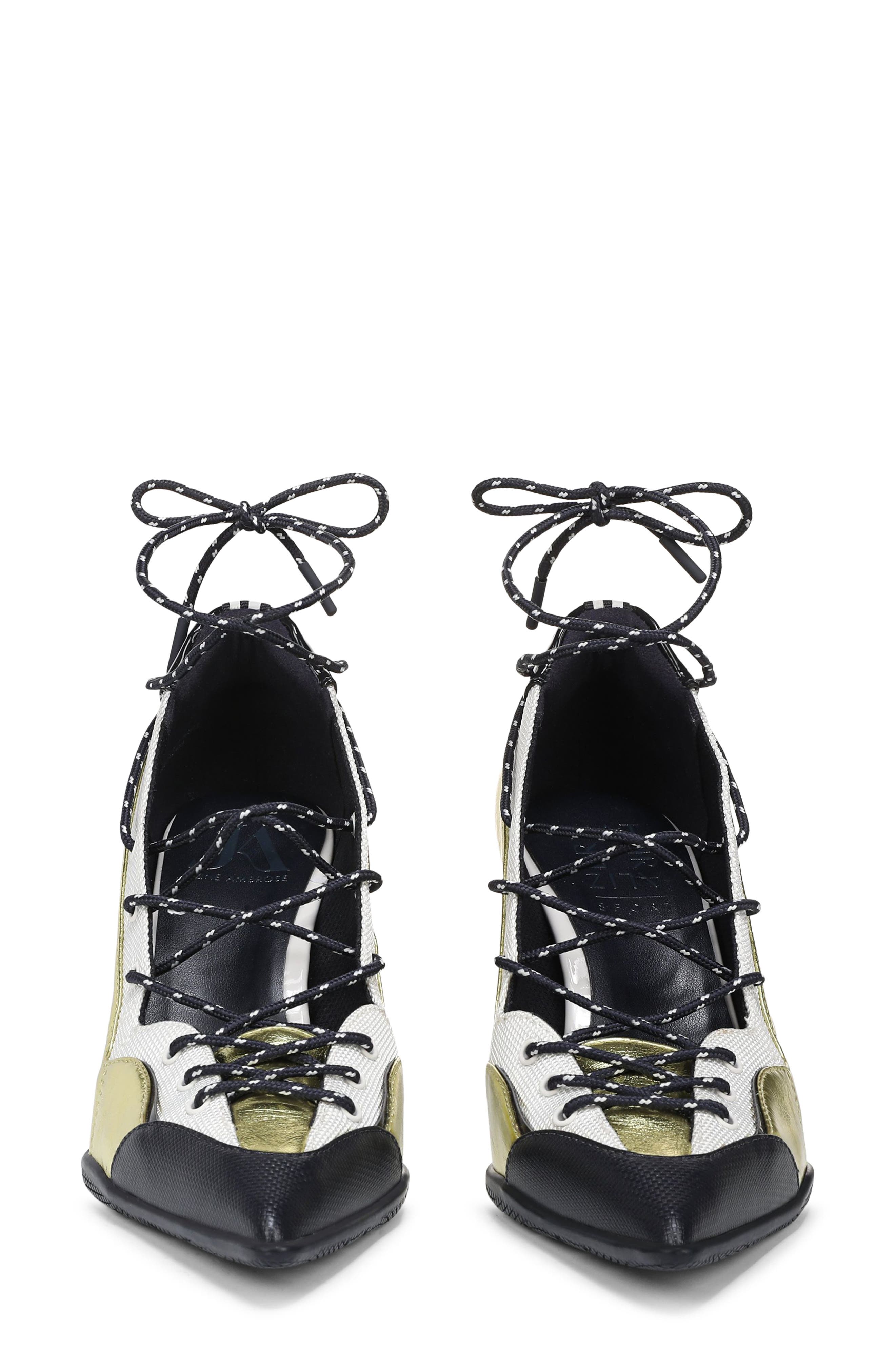 x June Ambrose Zyra Pointed Toe Sneaker Pump, Alternate, color, LIMELIGHT/ WARM WHITE/ NAVY