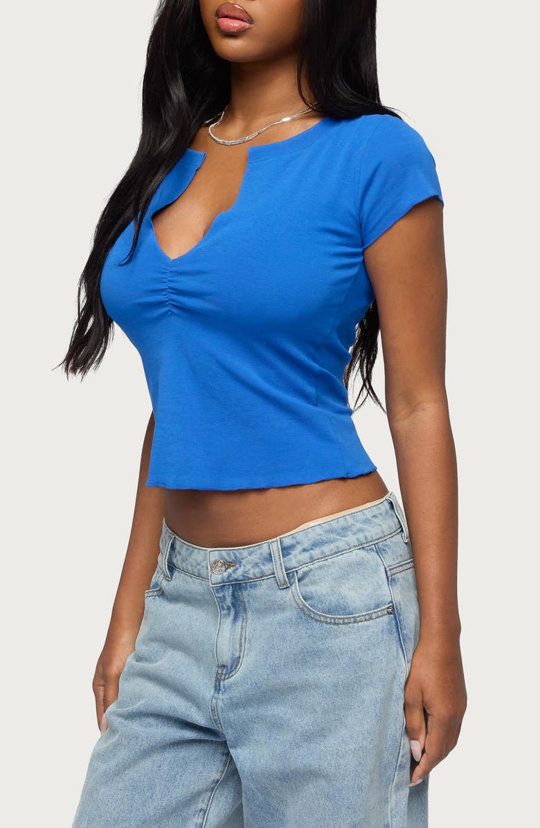 EDIKTED Andria Crop V-Neck Top, Alternate, color,