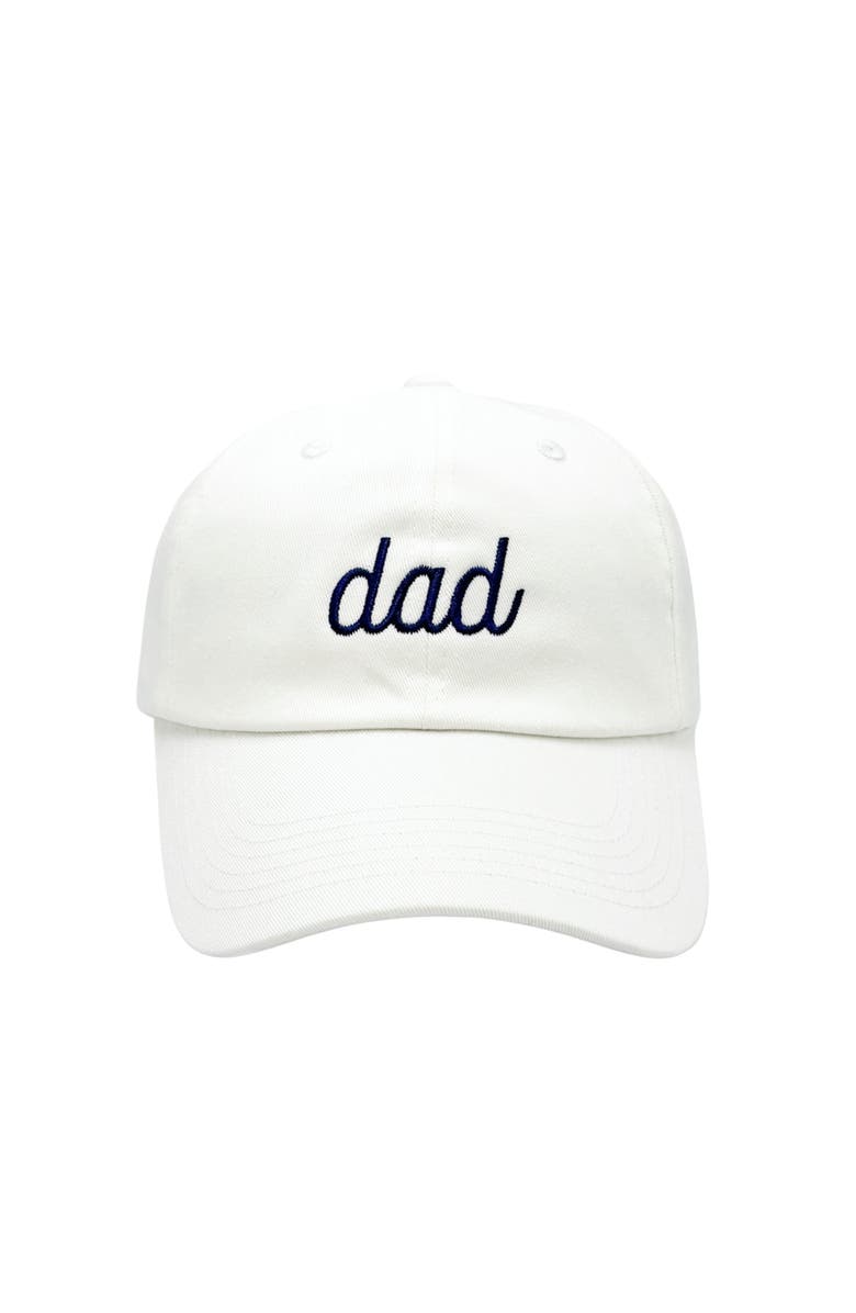 Bits & Bows Dad Adult Baseball Hat, Main, color, White
