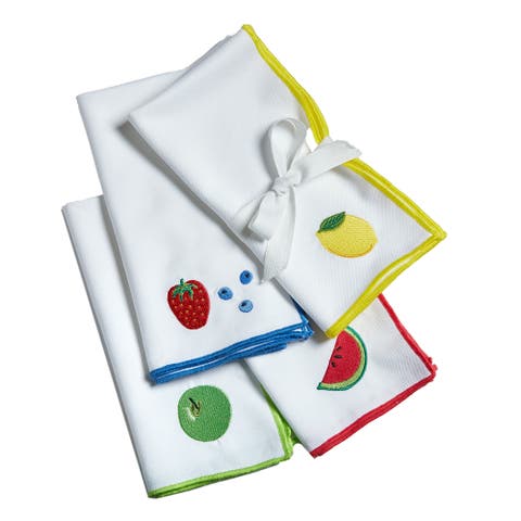 Fresh Pick Embroidered Napkin S/4 Multi Cotton Summer