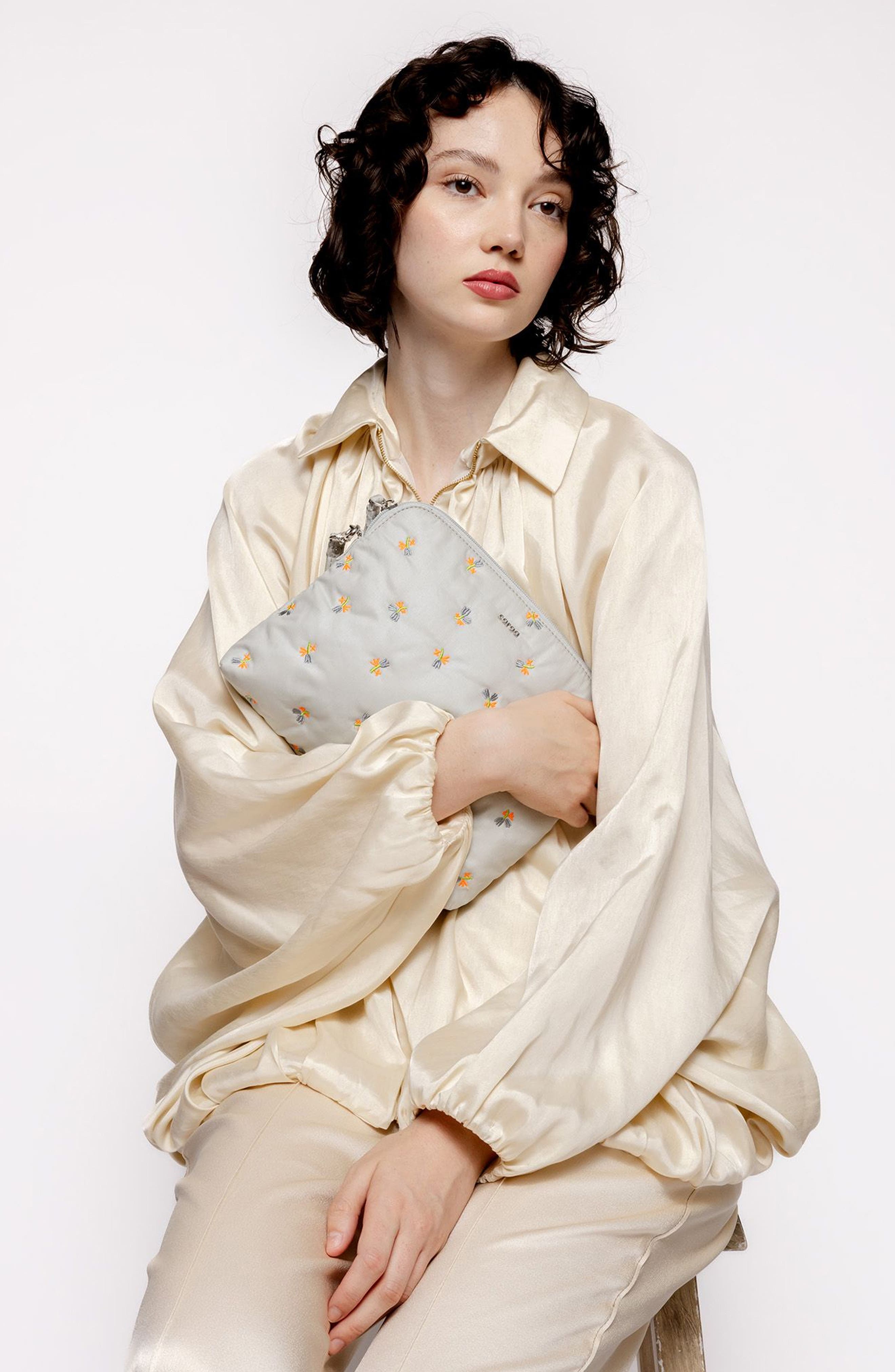 Caraa Water Repellent Organic Cotton Pouch, Alternate, color, Dove - Blue