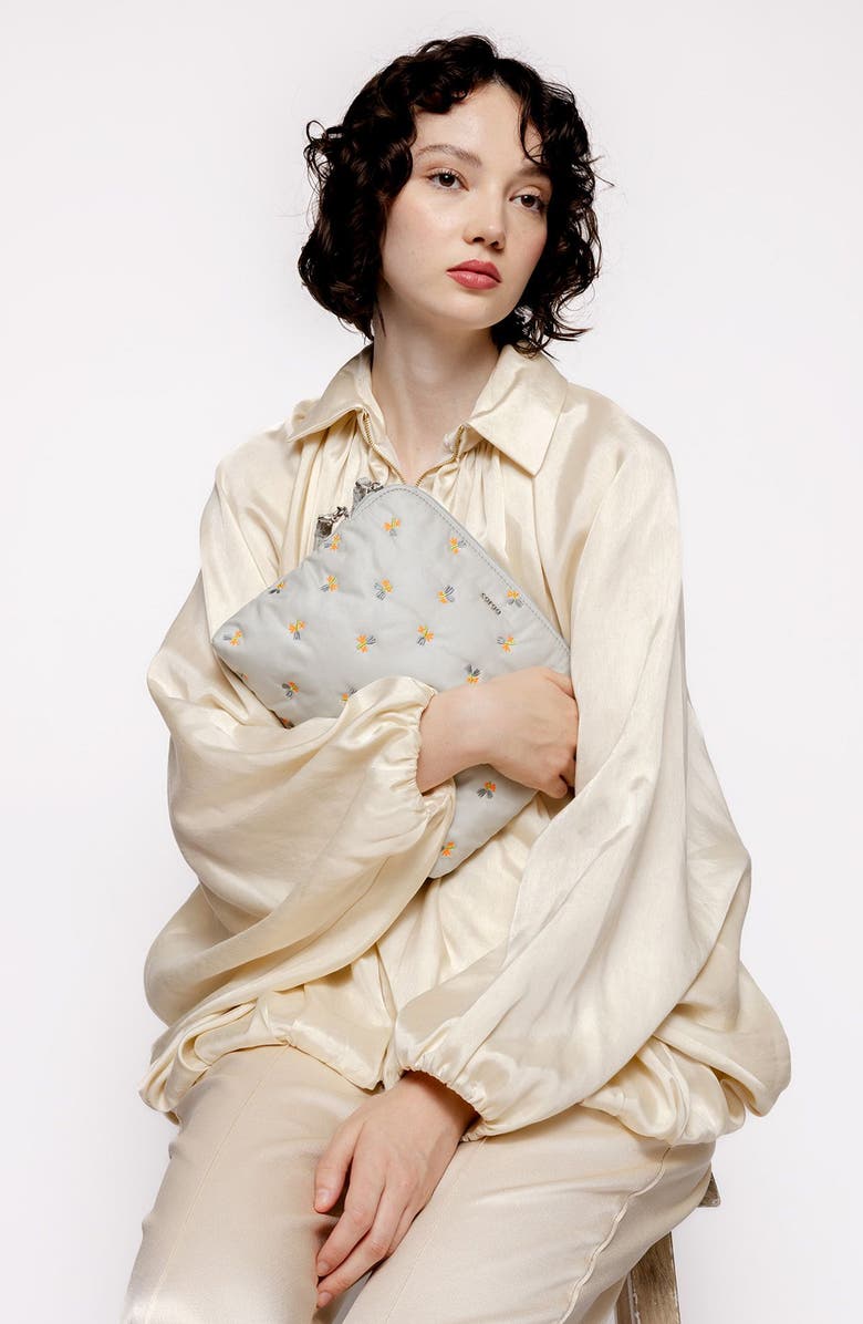 Caraa Water Repellent Organic Cotton Pouch, Alternate, color, Dove - Blue