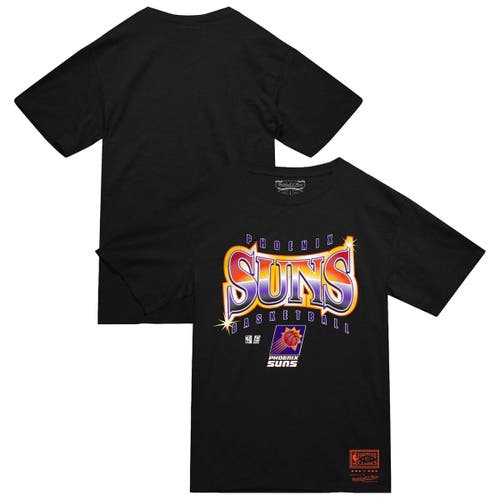 Mitchell & Ness Black Phoenix Suns Worldwide Collection Glow Up T-shirt In Black