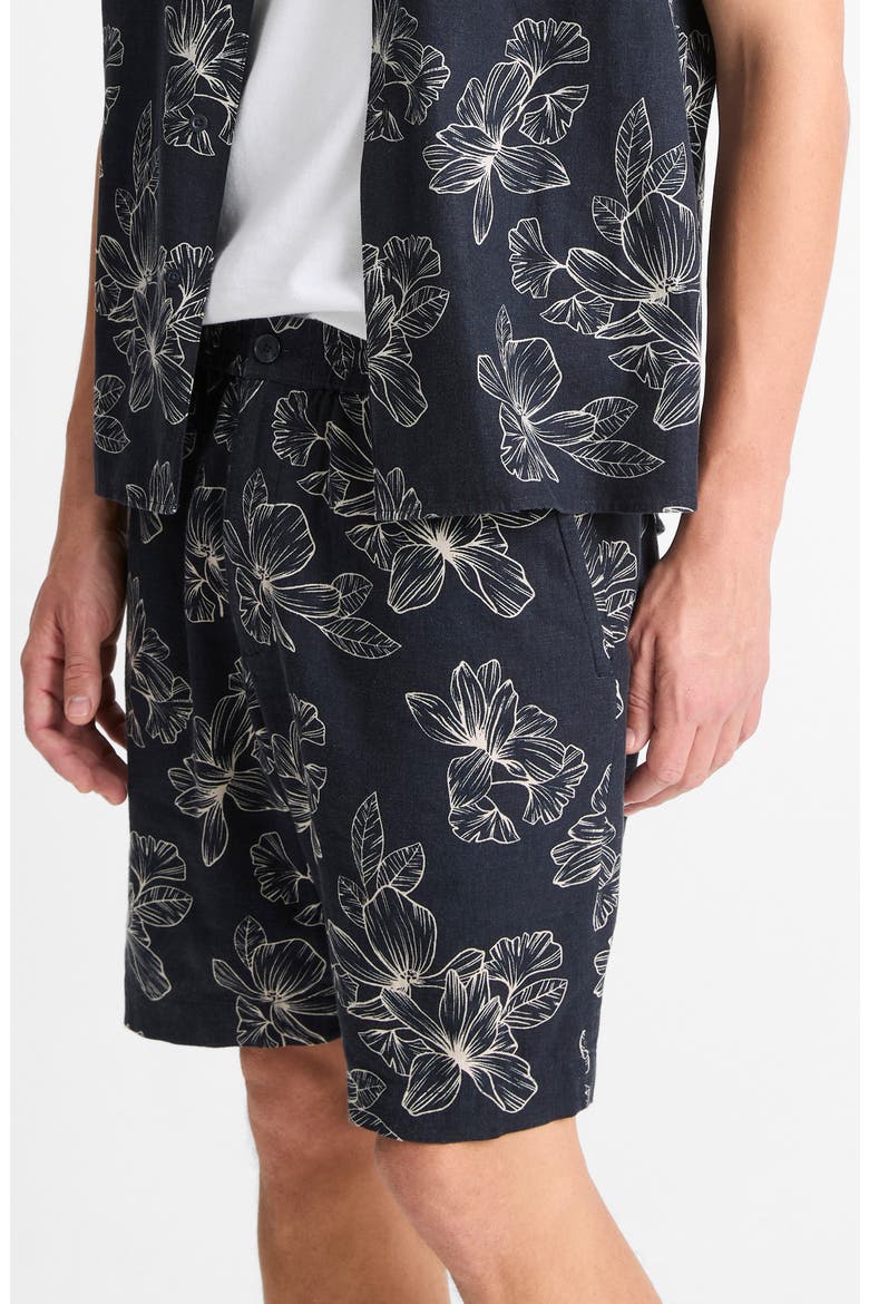 Floral Cotton Beach Shorts, Main, color, COASTAL/LIGHT SAND