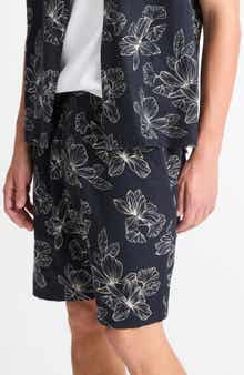 Vince Floral Cotton Beach Shorts
