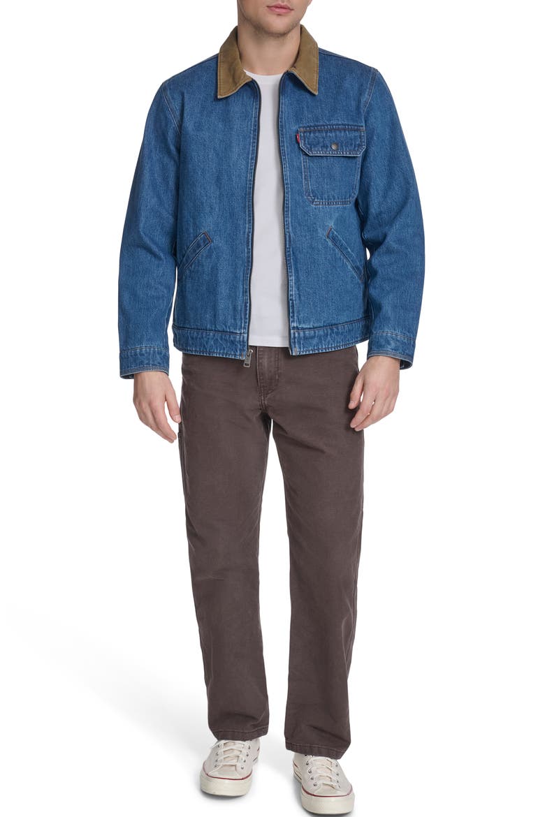 Lightweight Cotton Twill Utility Jacket, Alternate, color, MEDIUM WASH DEN