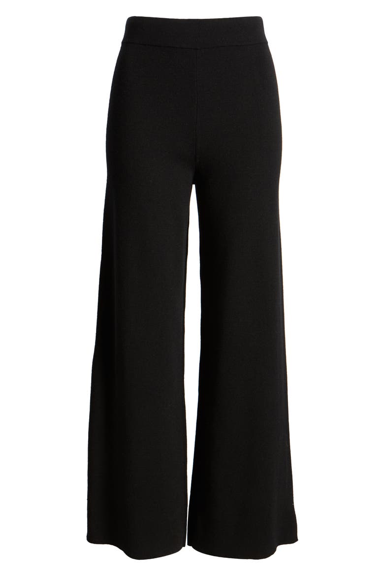 Krista Knit Wide Leg Pants, Alternate, color, BLACK