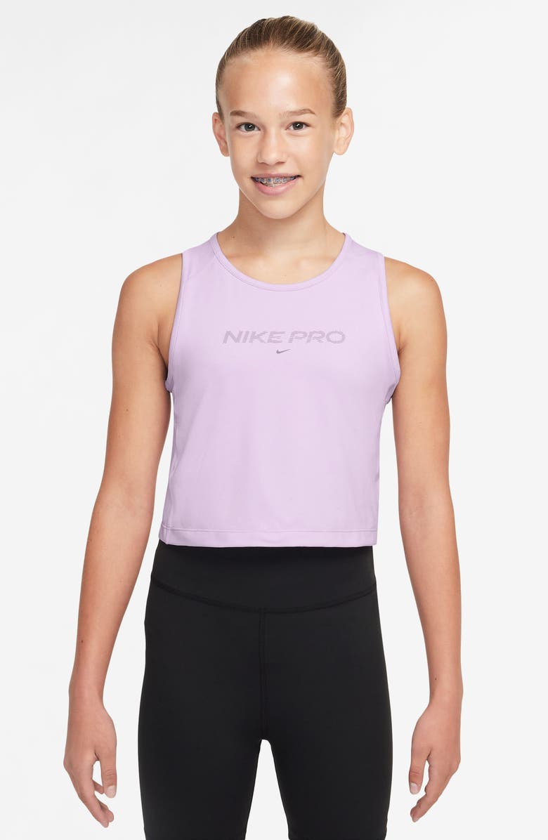 Nike Kids' Pro Dri-FIT Tank, Main, color, 537 Doll/Taupe Grey