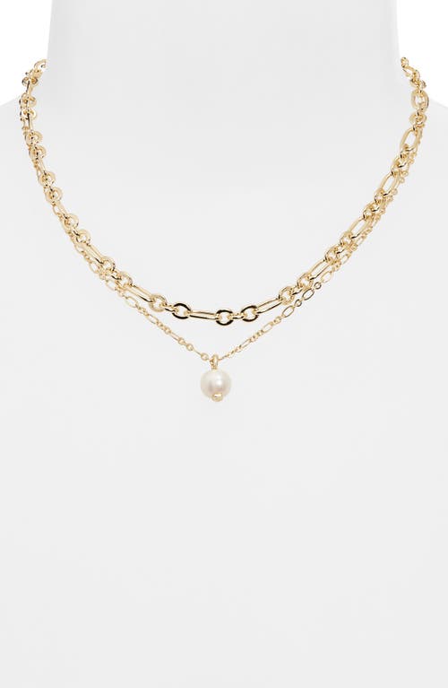 Kendra Scott Ashton Layered Freshwater Pearl Pendant Necklace In Gold
