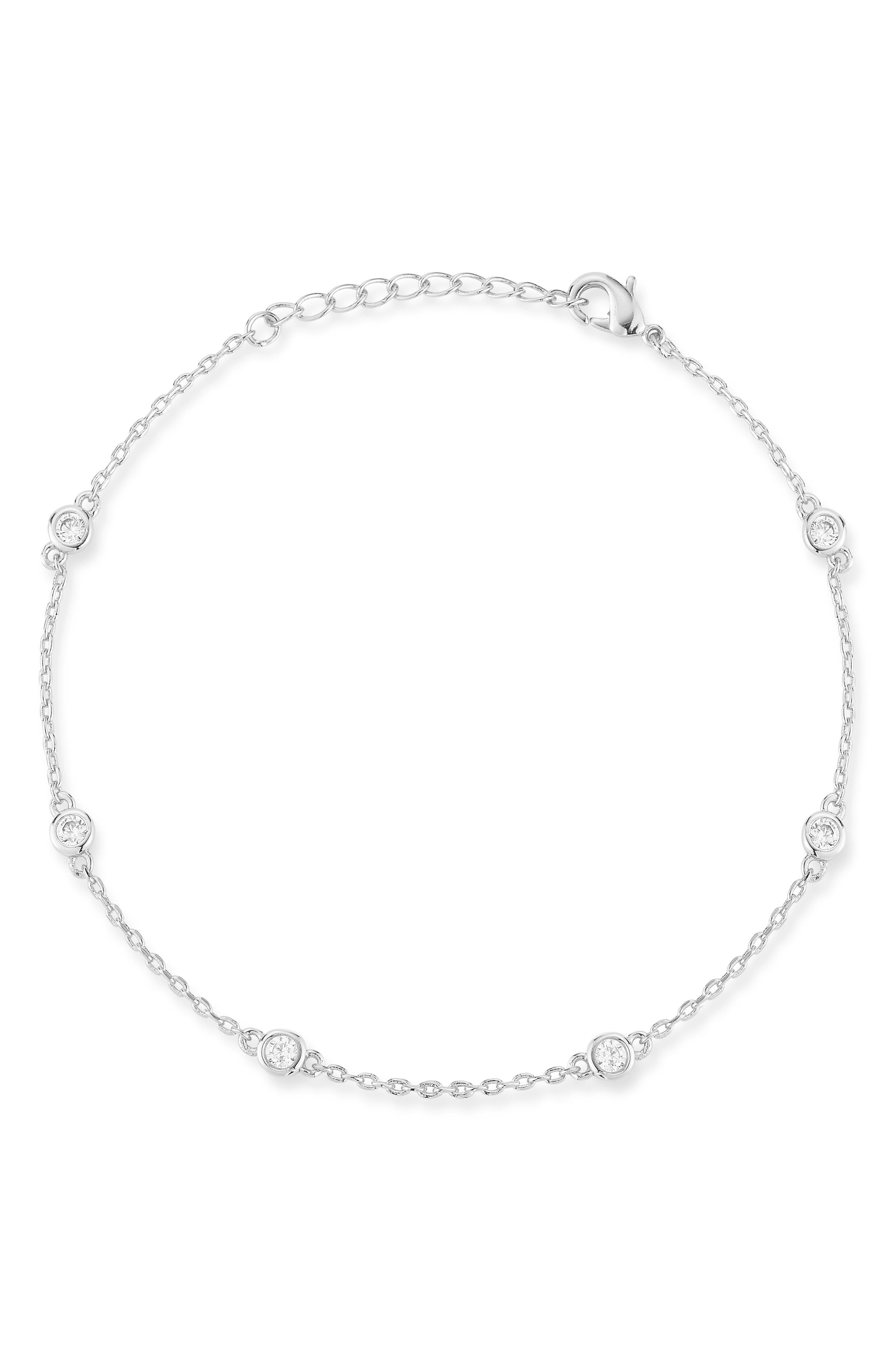 Cubic Zirconia Station Bracelet