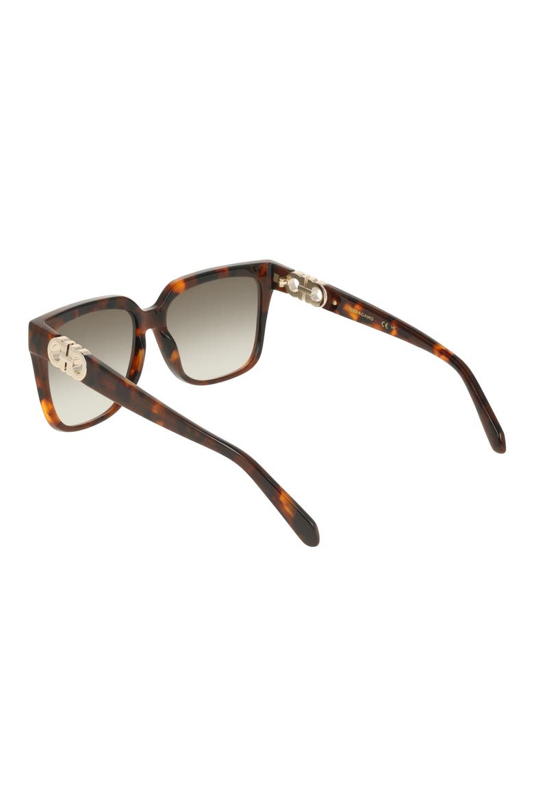58mm Rectangular Sunglasses, Alternate, color, TORTOISE