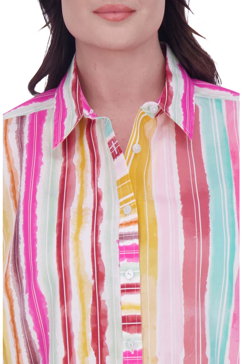 Watercolor Stripe Button-Up Shirt, Alternate, color, MULTI STRIPE