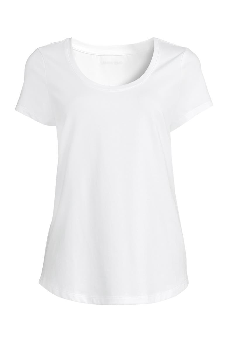 Plus Size Short Sleeve Lightweight Jersey Scoop Neck T-shirt, Alternate, color, White