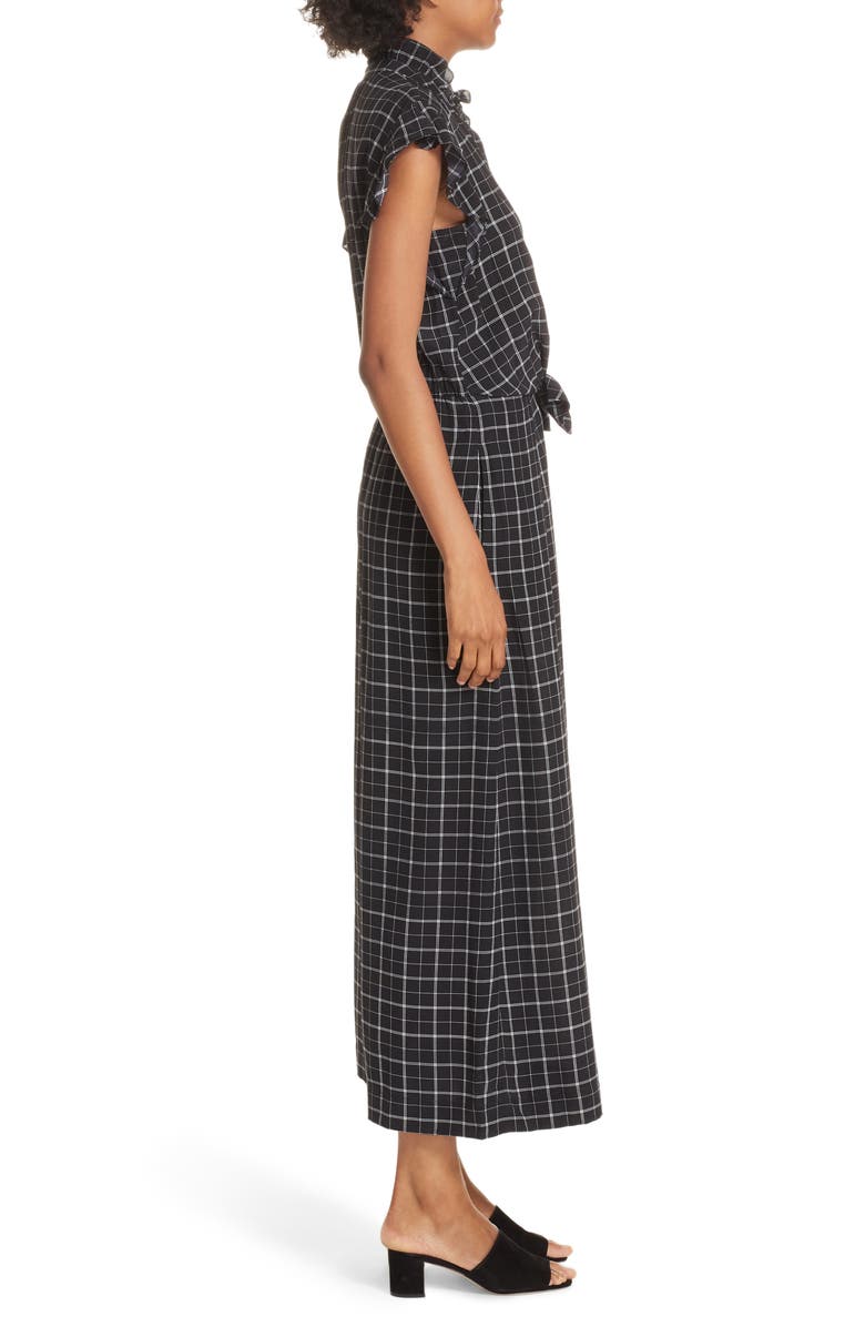 Rebecca Taylor Plaid Silk Jumpsuit, Alternate, color,
