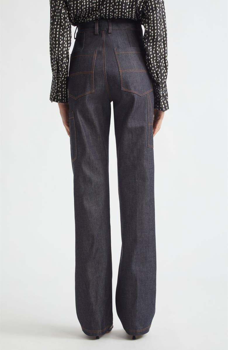 Altuzarra Mills High Waist Wide Leg Organic Cotton Jeans, Alternate, color, Indigo