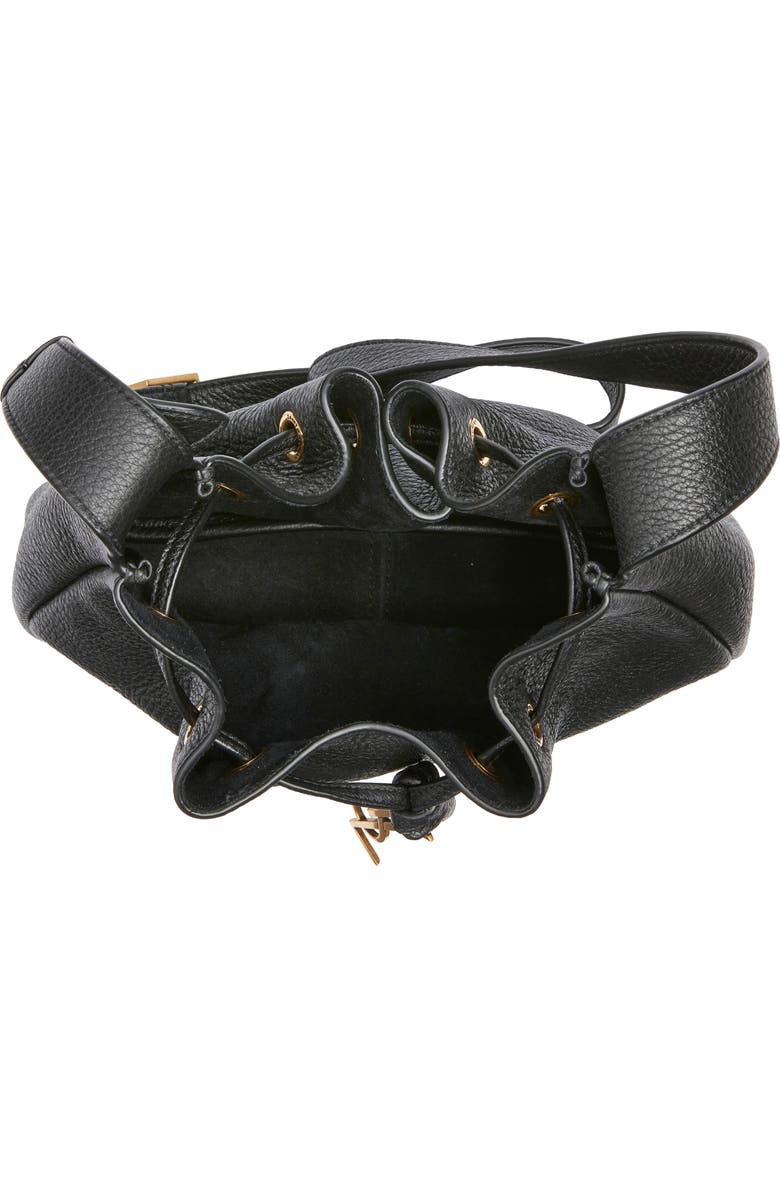 Saint Laurent Mini Paris VII Grained Leather Shoulder Bag, Alternate, color, Noir