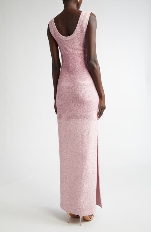 St John Sleeveless Degrade Sequined Knit Gown In Camellia