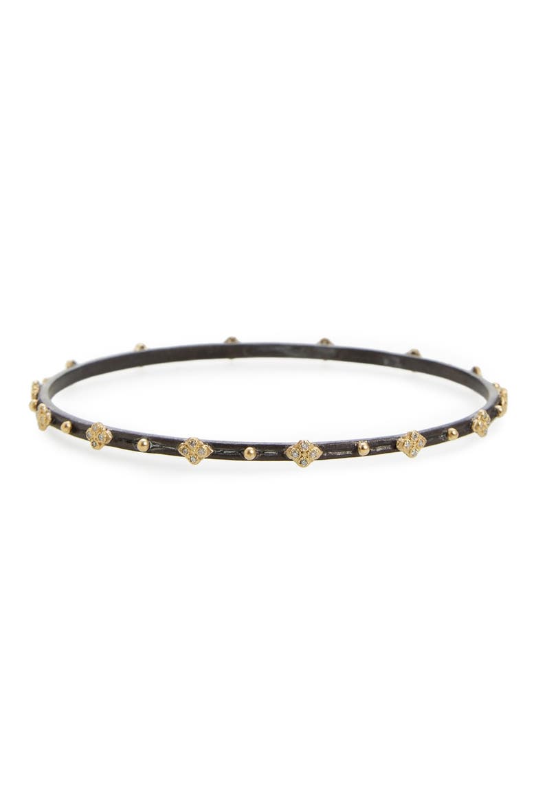 Old World Skinny Crivelli Diamond Bangle, Main, color, YELLOW GOLD
