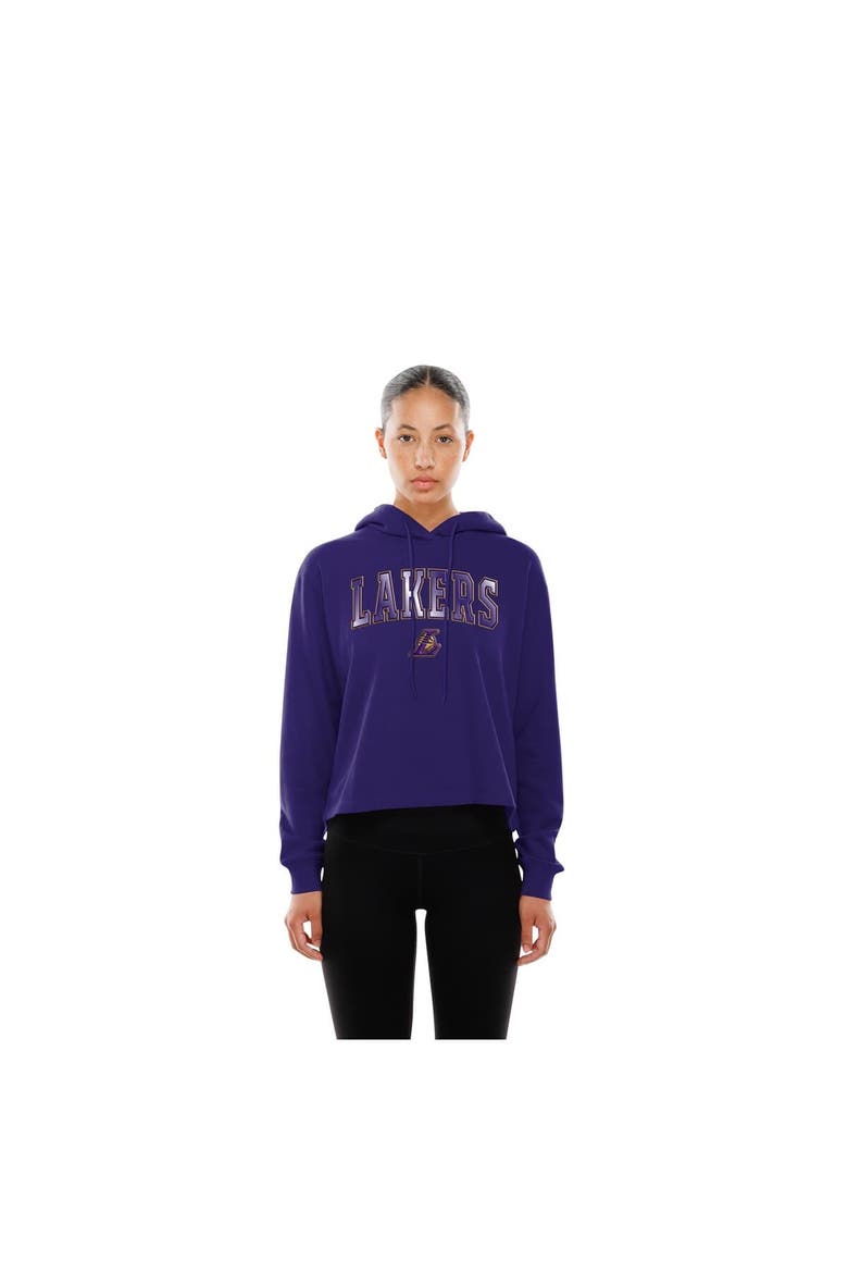 Women's New Era Purple Los Angeles Lakers Glam Game Open Back Hoodie, Alternate, color, Purple