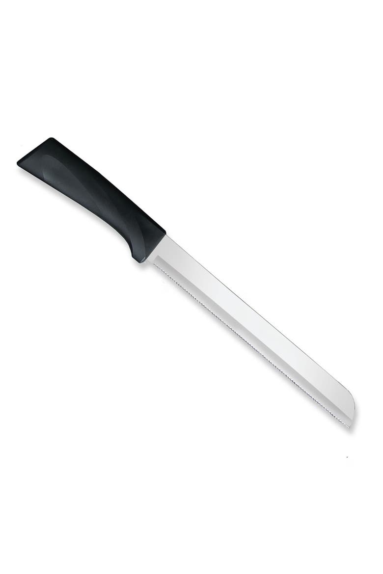 Cutlery 8-Inch Bread Knife Serrated Stainless Blade Anthem Wave Handle, Main, color, Black