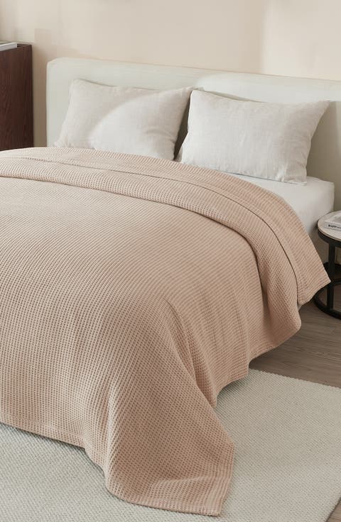 Super Soft Cotton All-Season Waffle Weave Throw Blanket