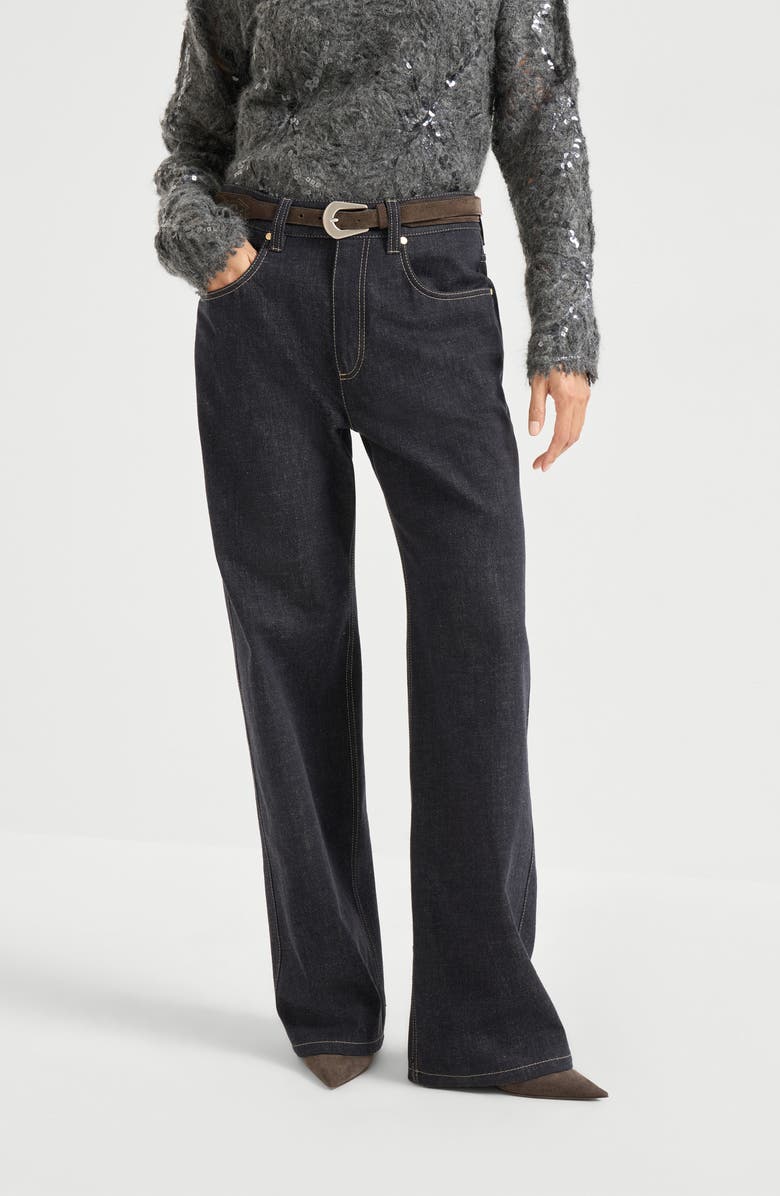 Brunello Cucinelli Contemporary Loose trousers, Alternate, color, Dark Denim