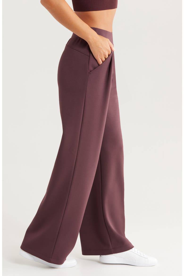Luxe Wide Leg Pants, Alternate, color, BURGUNDY FUDGE