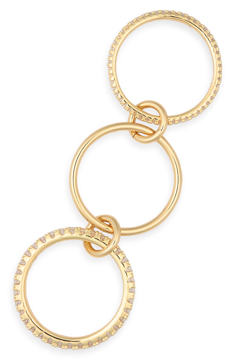 Leith Interlocked Cubic Zirconia Ring, Alternate, color, Clear- Gold