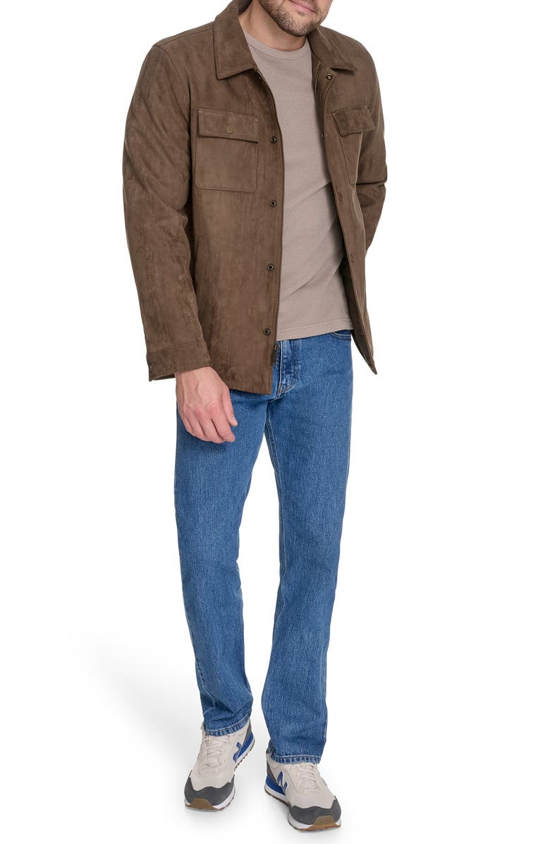 Dockers<sup>®</sup> Faux Suede Shirt Jacket, Alternate, color, Chocolate