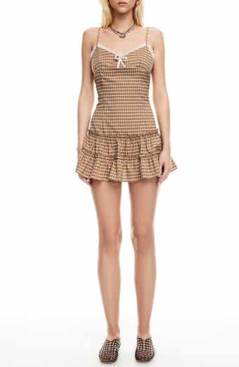 LIONESS Yves Plaid Minidress