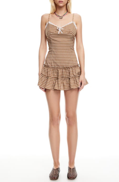 LIONESS LIONESS YVES PLAID MINIDRESS