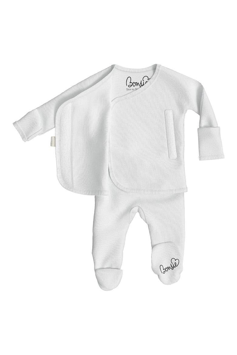 Skin to Skin Girl or Boy Footie, Alternate, color, MILK