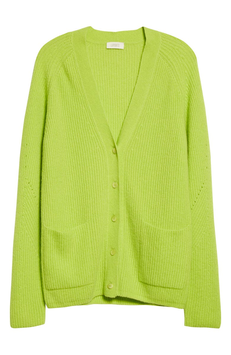 LAPOINTE Airy Oversize Rib Cashmere & Silk Cardigan, Alternate, color,
