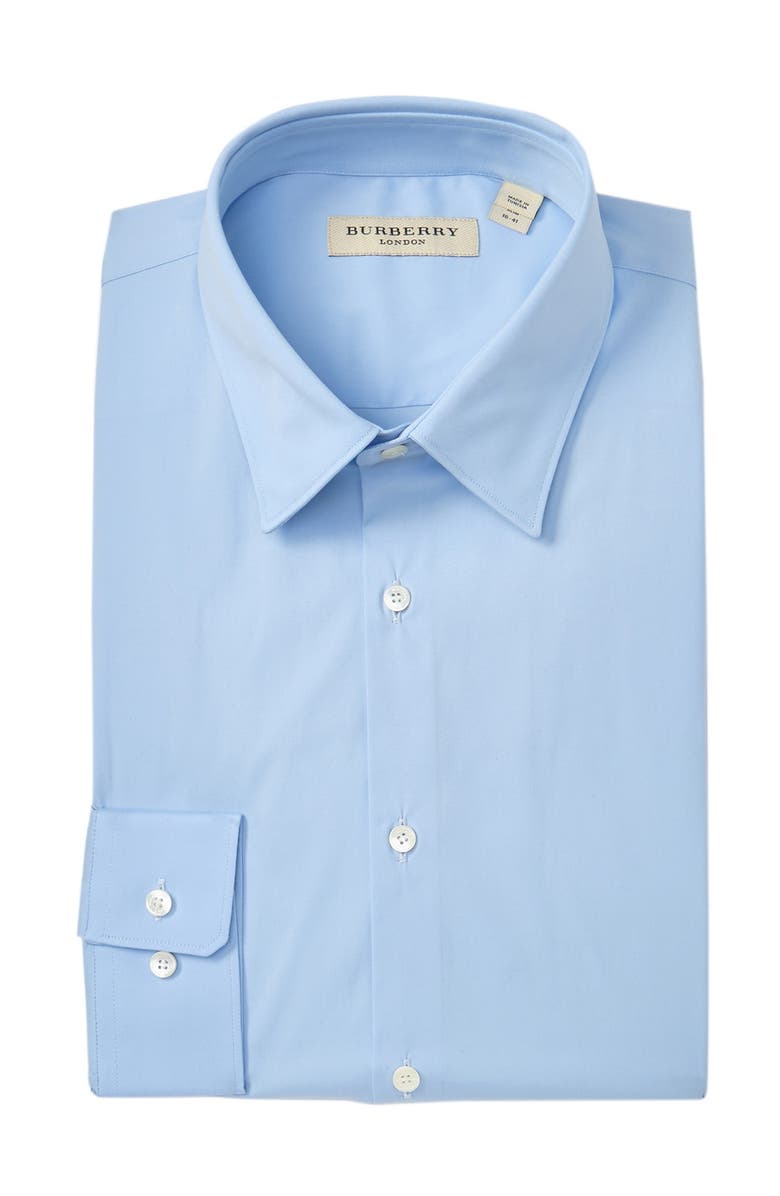 Burberry Solid Trim Fit Dress Shirt, Main, color, 