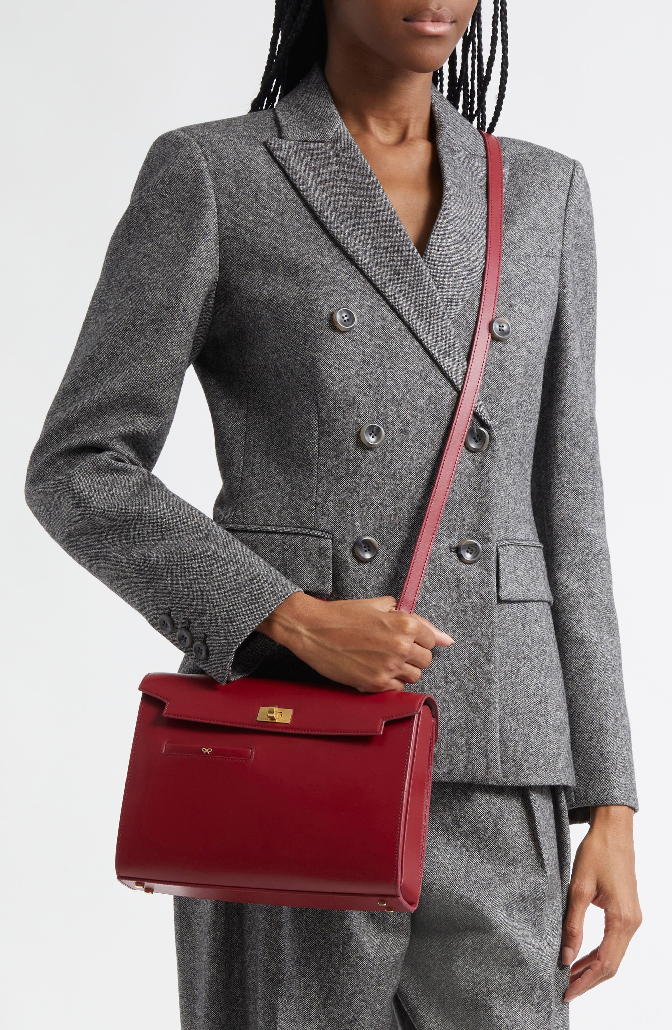 Mortimer Leather Top Handle Bag, Alternate, color, VAMPIRE