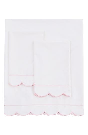 Melange Home Scallop Frame 300 Thread Count Sheet Set In Pink