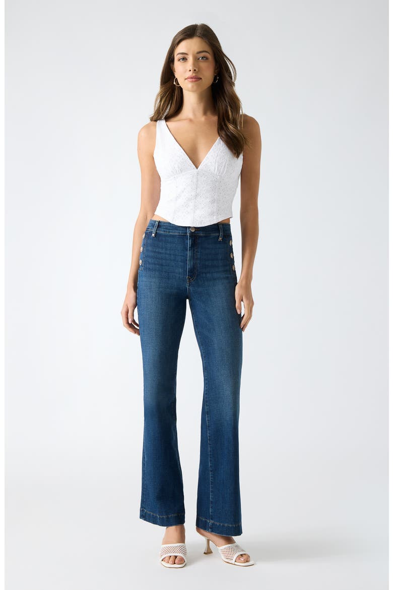 New Faye Flare Jeans, Alternate, color, BLUE