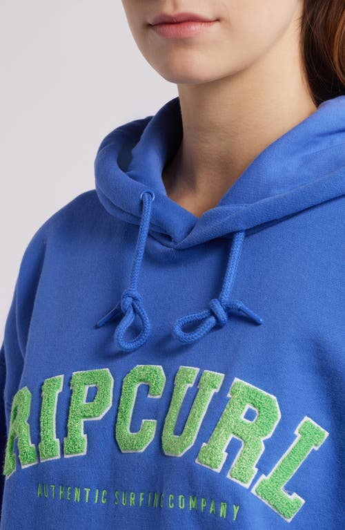 Rip Curl Varsity Logo Graphic Hoodie In Ocean