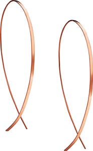 LANA 14K Gold Flat Upside Down Hoop Earrings