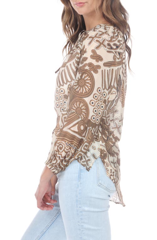Rain And Rose Print High-low Top In As Is