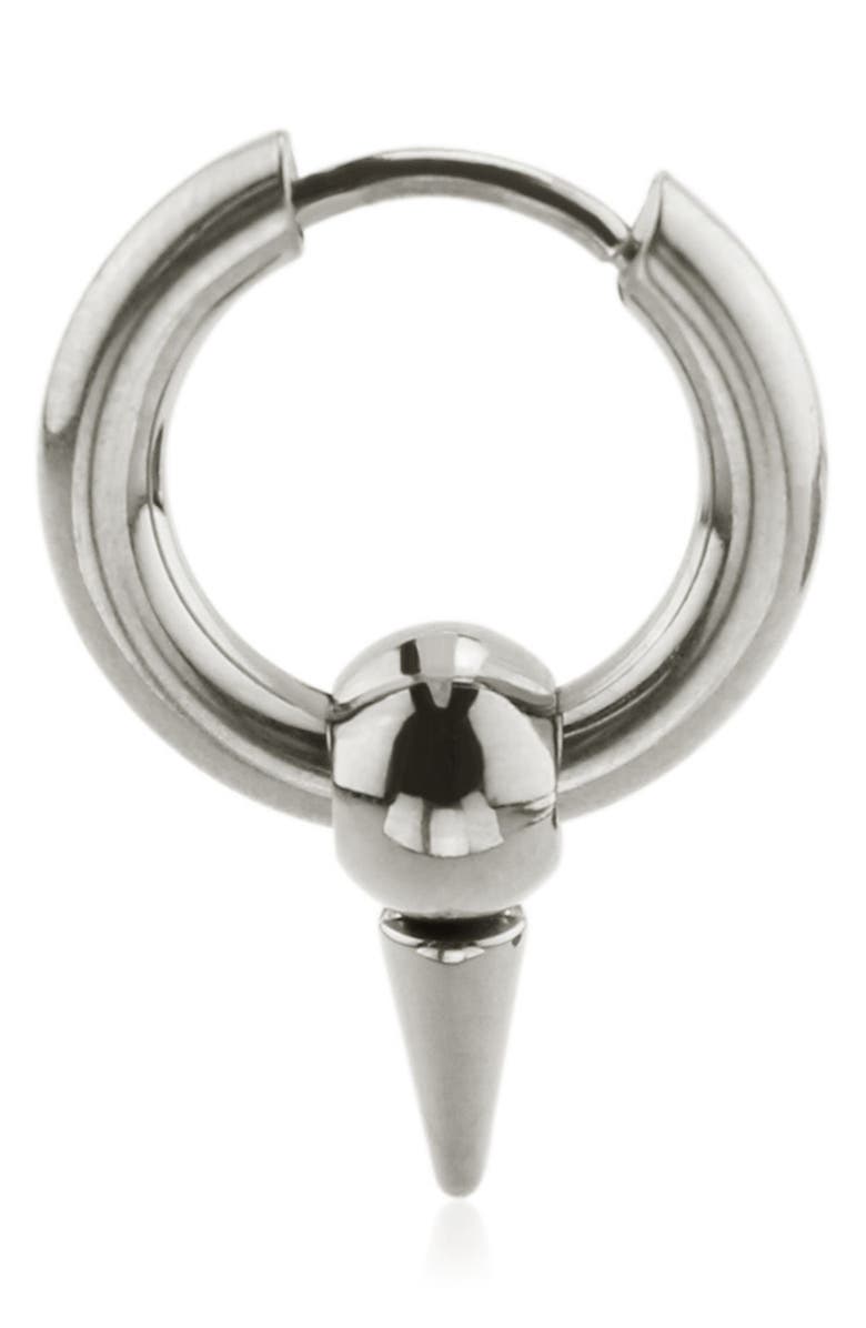 REBL Spike Huggie Hoop Earrings, Alternate, color, Silver